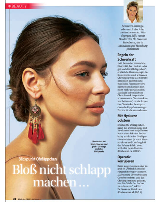 Dr. Susanne Steinkraus, Bild der Frau, ausgeleierte Ohrläppchen