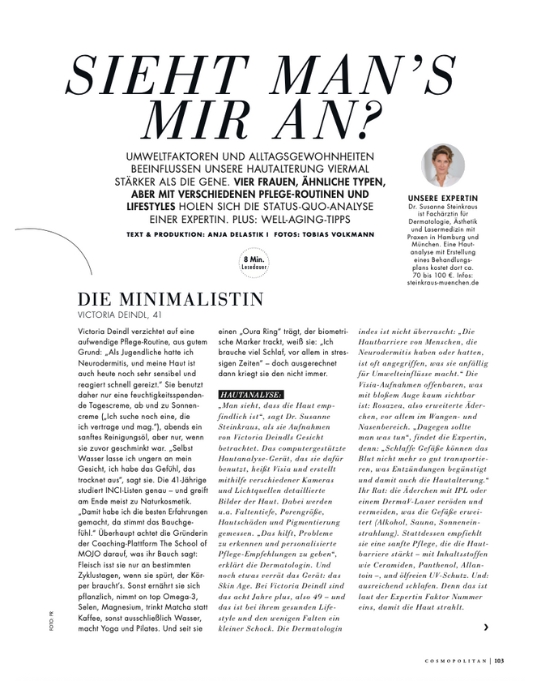 Dr. Susanne Steinkraus, Cosmopolitan, Hautanalyse (Visia)